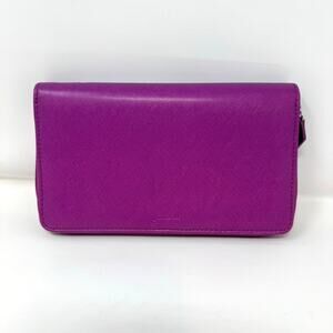 FiloFax Personal Compact Organizer Purple Saffiano Leather Planner Ring Zip